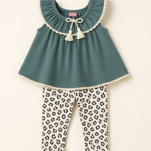 ❄️ Isaac Mizrahi | Infant Girls 2pc Ruffle Tunic Leggings Set 24M